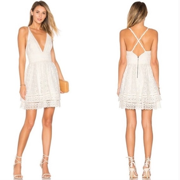 LOVERS &  friends Moon dance ivory lace mini dress - Picture 12 of 12